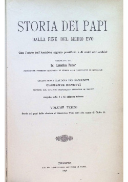 Storia dei papi dalla fine del medioevo Vol 3 1896 r.