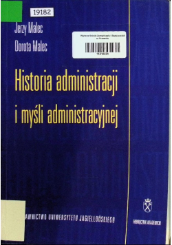 Historia administracji i myśli administracyjnej