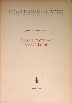 Polskie nazwisko szlacheckie