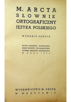 Słownik ortograficzny języka polskiego 1936 r.