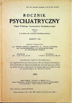 Rocznik Psychjatryczny 1933 r.