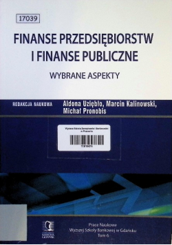 Finanse przedsiębiorstw i finanse publiczne