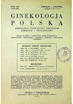 Ginekologja polska Tom XIII 1934 r.