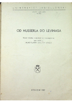 Od Husserla do Levinasa