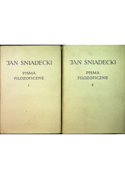 Śniadecki Pisma filozoficzne Tom I i II