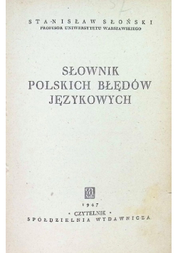 Słownik polskich błędów językowych 1947 r.