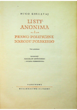 Listy Anonima i prawo polityczne Narodu Polskiego