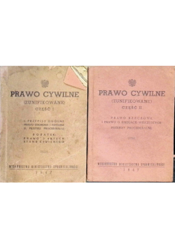 Prawo Cywilne (Zunifikowane) Część I i I, 1947 r.