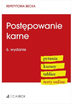 Postępowanie karne. Pytania Kazusy Tablice Testy online