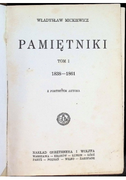 Mickiewicz Pamiętniki Tom I 1926 r