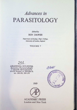Advances in Parasitology Volume 7