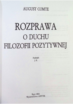 Rozprawa o duchu filozofii pozytywnej