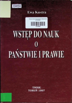 Wstęp do nauki o państwie i prawie