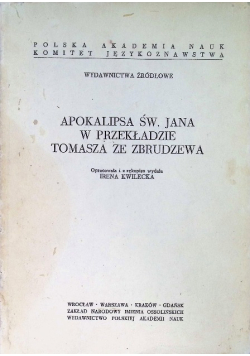 Apokalipsa św Jana w przekładzie Tomasza ze Zbrudzewa