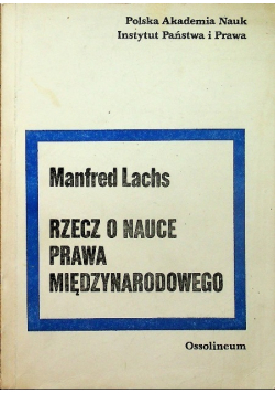 Rzecz o nauce prawa międzynarodowego