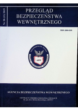 Przegląd bezpieczeństwa wewnętrznego Nr 20 / 19