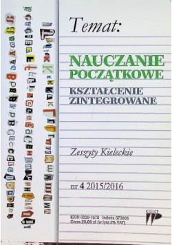 Nauczanie Początkowe. Kształcenia zintegrowane Nr 4 2015/2016