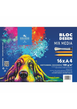 Szkicownik Mix Media A4 16 ark. Pies niebieski