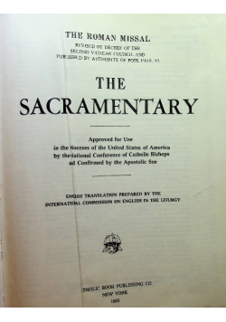 Missal the sacramentary