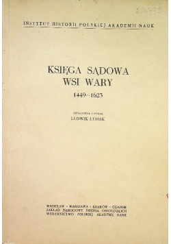 Księga sądowa wsi Wary
