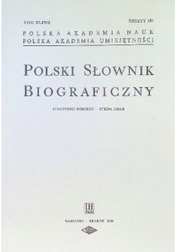 Polski Słownik Biograficzny Zeszyt 181