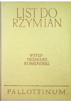 List do Rzymian Wstęp, przekład, komentarz