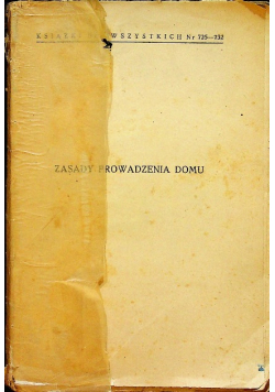Zasady prowadzenia domu 1929r.