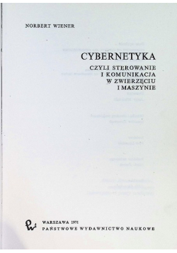 Cybernetyka czyli sterowanie i komunikacja