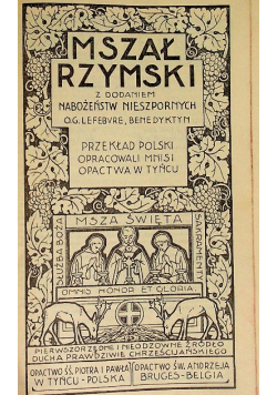 Mszał Rzymski z dodaniem nabożeństw nieszpornych 1949 r
