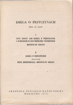 Księga o przyczynach Liber de causis