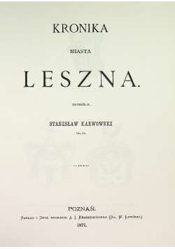 Kronika miasta Leszna
