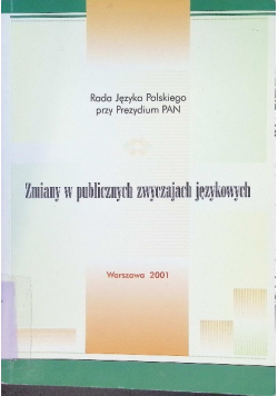 Zmiany w publicznych zwyczajach językowych