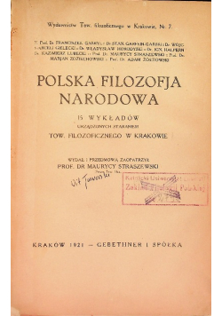 Polska Filozofja Narodowa 1921 r.
