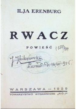 Rwacz 1929 r.
