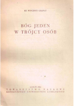 Bóg Jeden w Trójcy Osób