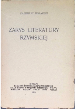 Zarys literatury rzymskiej 1922 r.