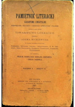 Pamiętnik Literacki Rocznik II Zeszyt IV 1903r.