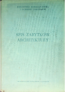 Spis zabytków architektury i budownictwa