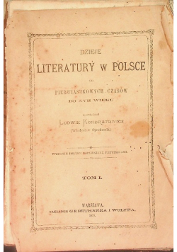 Dzieje literatury w Polsce Tom 1 1875 r.