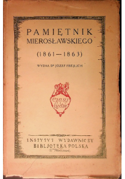 Pamiętnik Mierosławskiego (1861-1863) 1924 r.