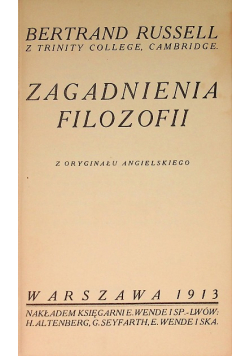 Zagadnienia filozofii, 1913 r.