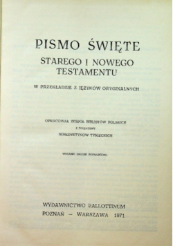 Pismo Święte Starego i Nowego Testamentu