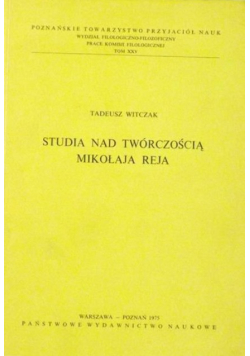 Studia nad twórczością Mikołaja Reja