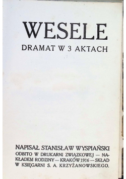 Wesele 1916 r