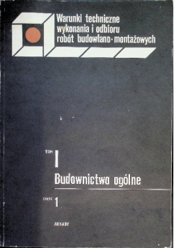 Budownictwo ogólne Tom I Część I