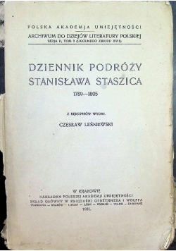 Dziennik podróży Stanisława Staszica 1931 r.