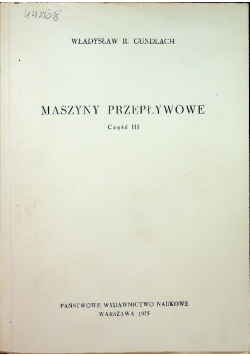 Maszyny przepływowe Część III