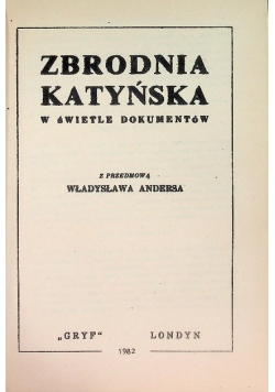 Zbrodnia Katyńska w świetle dokumentów