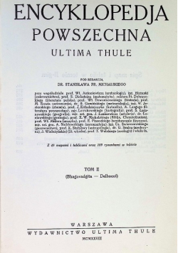 Encyklopedia powszechna Ultima Thule Tom 2 1928 r.