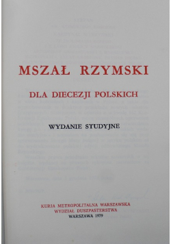 Mszał rzymski dla diecezji polskich